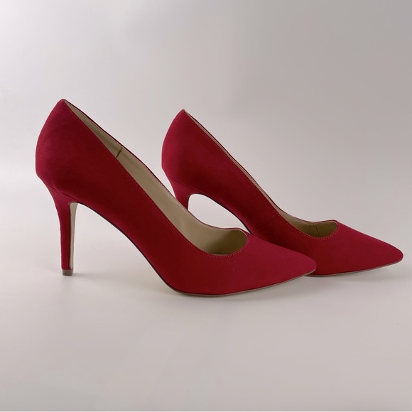 Jessica Simpson - Red Suede Closed Toe Pumps - Picture 9 of 11